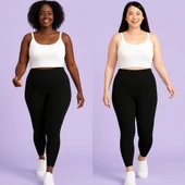 Kadın Büyük Beden 1. Kalite Likralı Uzun Tayt ( 3XL - 4XL ) - 3
