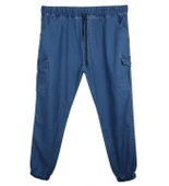 Erkek  Büyük Beden 100-156 Kilo Arası İçin Uygun Kargo Cepli Jogger Kot Pantolon - 2