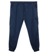 Erkek Büyük Beden 100-156 Kilo Arası İçin Uygun Kargo Cepli Jogger Kot Pantolon - 6