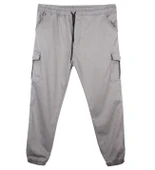 Erkek  Büyük Beden 100-156 Kilo Arası İçin Uygun Kargo Cepli Jogger Kot Pantolon - 3