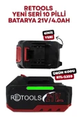 RETOOLS KIRMIZI YENİ NESİL BATARYA 21V/4.0AH - 1