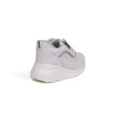 Kız Çocuk Beyaz Fermuarlı Bağcıklı Taşlı Sneaker Dolgu Taban Rahat Spor Ayakkabı - 5