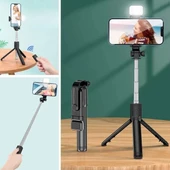 İpek Yıldızı® Kendiliğinden Işıklı Masaüstü Tripod Olabilen Telefon Tutuculu Kablosuz Kumandalı Selfie Çubuğu thumbnail 1