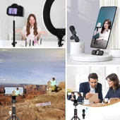 İpek Yıldızı® Type C Uyumlu İphone Dönüştürücülü Kablosuz Yaka Mikrofonu Android ve İphone Uyumlu Mini Mikrofon - 2