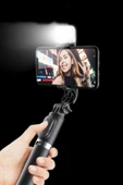 İpek Yıldızı® Kendiliğinden Işıklı Masaüstü Tripod Olabilen Telefon Tutuculu Kablosuz Kumandalı Selfie Çubuğu thumbnail 7