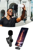 İpek Yıldızı® Type C Uyumlu İphone Dönüştürücülü Kablosuz Yaka Mikrofonu Android ve İphone Uyumlu Mini Mikrofon - 6