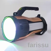 Güneş Enerjili, 7 Farklı Moda Sahip 10W LED Aydınlatma Solar Panelli Acil Durum  El Feneri thumbnail 5