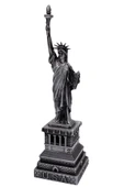 Metal Özgürlük Heykeli Gümüş Vintage Dekor USA 25cm thumbnail 10