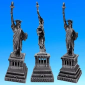 Metal Özgürlük Heykeli Gümüş Vintage Dekor USA 25cm thumbnail 5