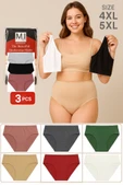 Kadın Külot Büyük Beden 3'lü Paket Yüksek Bel 1. Kalite 4XL ve 5XL (SİYAH - GRİ - GÜL KURUSU) - 1