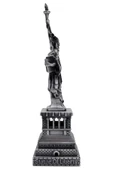 Metal Özgürlük Heykeli Gümüş Vintage Dekor USA 25cm thumbnail 11