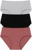 Kadın Külot Büyük Beden 3'lü Paket Yüksek Bel 1. Kalite 4XL ve 5XL (SİYAH - GRİ - GÜL KURUSU) - 2