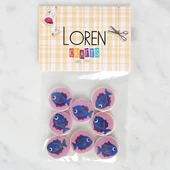 Loren Crafts 8'li Balık Düğme - 1163 - 1