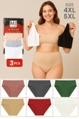 Kadın Külot Büyük Beden 3'lü Paket Yüksek Bel 1. Kalite 4XL ve 5XL (GRİ - TEN - BEYAZ) - 1