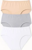 Kadın Külot Büyük Beden 3'lü Paket Yüksek Bel 1. Kalite 4XL ve 5XL (GRİ - TEN - BEYAZ) - 2