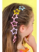 Genç ve Çocuk Trend Renkli Yıldız Çıtçıt Toka Seti 6lı - 1