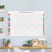 2025-2026 Akademik Duvar Takvimi | Eylül Başlangıçlı Yıllık Planlayıcı | Renkli Minimalist Duvar Planı | Okul ve Ofis iç - 1