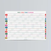 2025-2026 Akademik Duvar Takvimi | Eylül Başlangıçlı Yıllık Planlayıcı | Renkli Minimalist Duvar Planı | Okul ve Ofis iç - 6