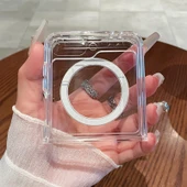 Galaxy Z Flip 7 Mika Sararmaz Şeffaf Sert Magsafe Kılıf thumbnail 1