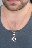 Rose Renk Metal Orak ve Balta Figürlü Erkek Kolye - 1