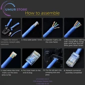 50 Adet Cat6 RJ45 Konektörü Utp Kablo Ethernet Jakı 8P8C Ağ Cat 6 Modüler Fişler 6.5mm RJ45 Kapaklı thumbnail 2