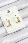 Xuping Zirkon Taşlı Kemer Model Gold Renk Kadın Küpe - 1