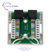 2 Adet 2-Port CAT5E Duvar Yüzey Dağı Kompakt Kutu Ağ Internet Kablosu - 2