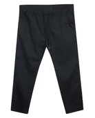 Erkek 118 -156 Kilo Arası İçin Uygun Lastikli Paça Bağcıklı Battal Boy Gabardin Pantolon Siyah - 1