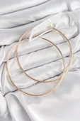 Pirinç Halka Model Gold Renk Kadın Küpe - 1