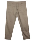 Erkek 118 -156 Kilo Arası İçin Uygun Lastikli Paça Bağcıklı Battal Boy Gabardin Pantolon Bej - 2