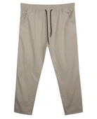 Erkek 118 -156 Kilo Arası İçin Uygun Lastikli Paça Bağcıklı Battal Boy Gabardin Pantolon Taş - 1