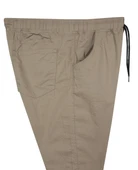 Erkek 118 -156 Kilo Arası İçin Uygun Lastikli Paça Bağcıklı Battal Boy Gabardin Pantolon Bej - 3