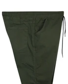 Erkek 118 -156 Kilo Arası İçin Uygun Lastikli Paça Bağcıklı Battal Boy Gabardin Pantolon Haki - 3