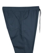 Erkek 118 -156 Kilo Arası İçin Uygun Lastikli Paça Bağcıklı Battal Boy Gabardin Pantolon İndigo thumbnail 3