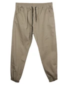 Erkek 118 -156 Kilo Arası İçin Uygun Lastikli Paça Bağcıklı Battal Boy Gabardin Pantolon Bej - 1