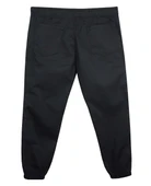 Erkek 118 -156 Kilo Arası İçin Uygun Lastikli Paça Bağcıklı Battal Boy Gabardin Pantolon Siyah - 2