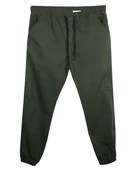 Erkek 118 -156 Kilo Arası İçin Uygun Lastikli Paça Bağcıklı Battal Boy Gabardin Pantolon Haki - 1