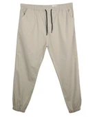 Erkek 118 -156 Kilo Arası İçin Uygun Lastikli Paça Bağcıklı Battal Boy Gabardin Pantolon Taş - 1