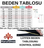 Erkek 118 -156 Kilo Arası İçin Uygun Lastikli Paça Bağcıklı Battal Boy Gabardin Pantolon Toprak - 4