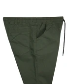 Erkek 118 -156 Kilo Arası İçin Uygun Lastikli Paça Bağcıklı Battal Boy Gabardin Pantolon Haki - 3