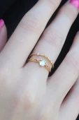 Gold Renk Zirkon Taşlı Taç Model Kadın Yüzük - 3