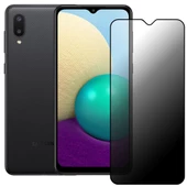 Samsung Galaxy A02 Hayalet Privacy Gizli Cam Ekran Koruyucu Siyah - 1