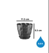 Omnipazar SO-KRT1 Dekoratif Kristal Saksı Takımı 0.6 Lt Antrasit 5 Adet thumbnail 2