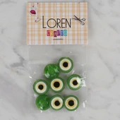 Loren Crafts yeşil 8 li nazar boncuğu düğme - 164 - 1