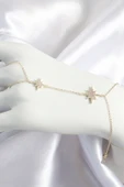 Pirinç Zirkon Taşlı Kutup Yıldızı Model Gold Renk Kadın Şahmeran - 1
