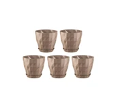 Omnipazar SO-KRT1 Dekoratif Kristal Saksı Takımı 0.6 Lt Mocha 5 Adet thumbnail 1