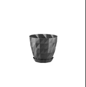 Omnipazar SO-KRT2 Dekoratif Kristal Saksı Takımı 1.15 lt Antrasit 5 Adet - 3