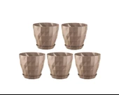 Omnipazar SO-KRT2 Dekoratif Kristal Saksı Takımı 1.15 lt Mocha 5 Adet thumbnail 1