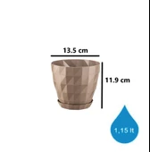 Omnipazar SO-KRT2 Dekoratif Kristal Saksı Takımı 1.15 lt Mocha 5 Adet thumbnail 2