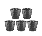 Omnipazar SO-KRT3 Dekoratif Kristal Saksı Takımı 1.85 lt Antrasit 5 Adet thumbnail 1